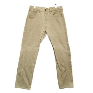LEVIS Vintage 501 XX Mens W34‎ L34 Khaki Denim Button Fly Straight Leg Jeans
